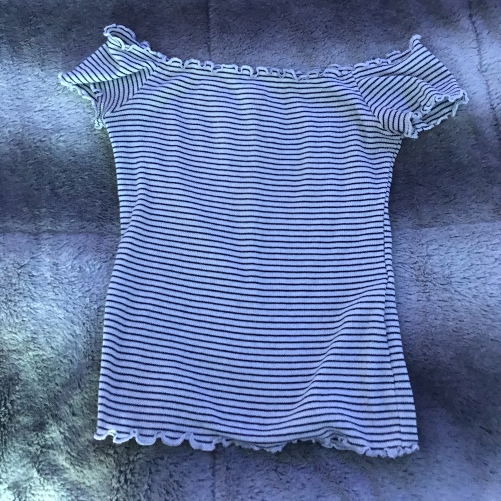 Off the shoulder striped crop top